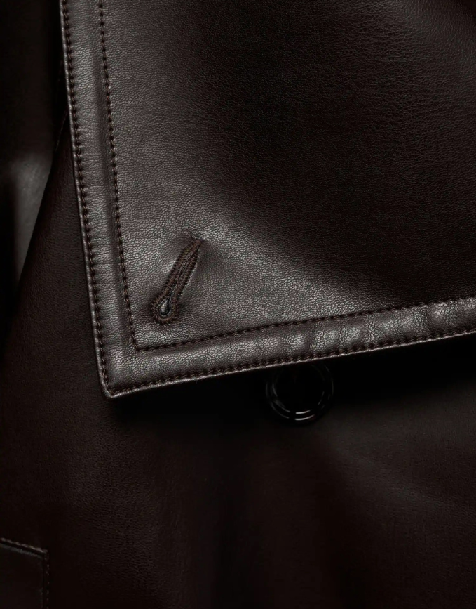 Cropped Belted Leather Jacket