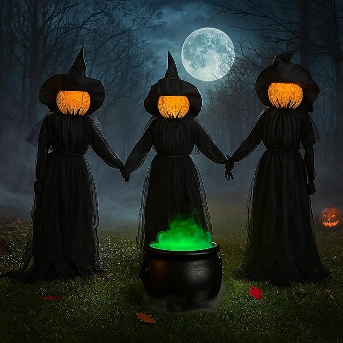 Lighted Witch Stakes Decoration
