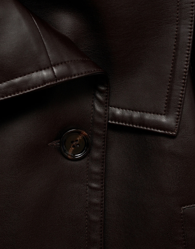 Cropped Belted Leather Jacket