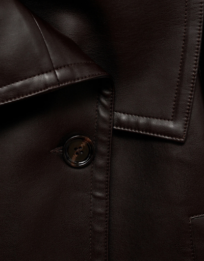 Cropped Belted Leather Jacket