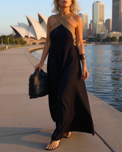 Evelyn Cross-Strap Maxi Dress