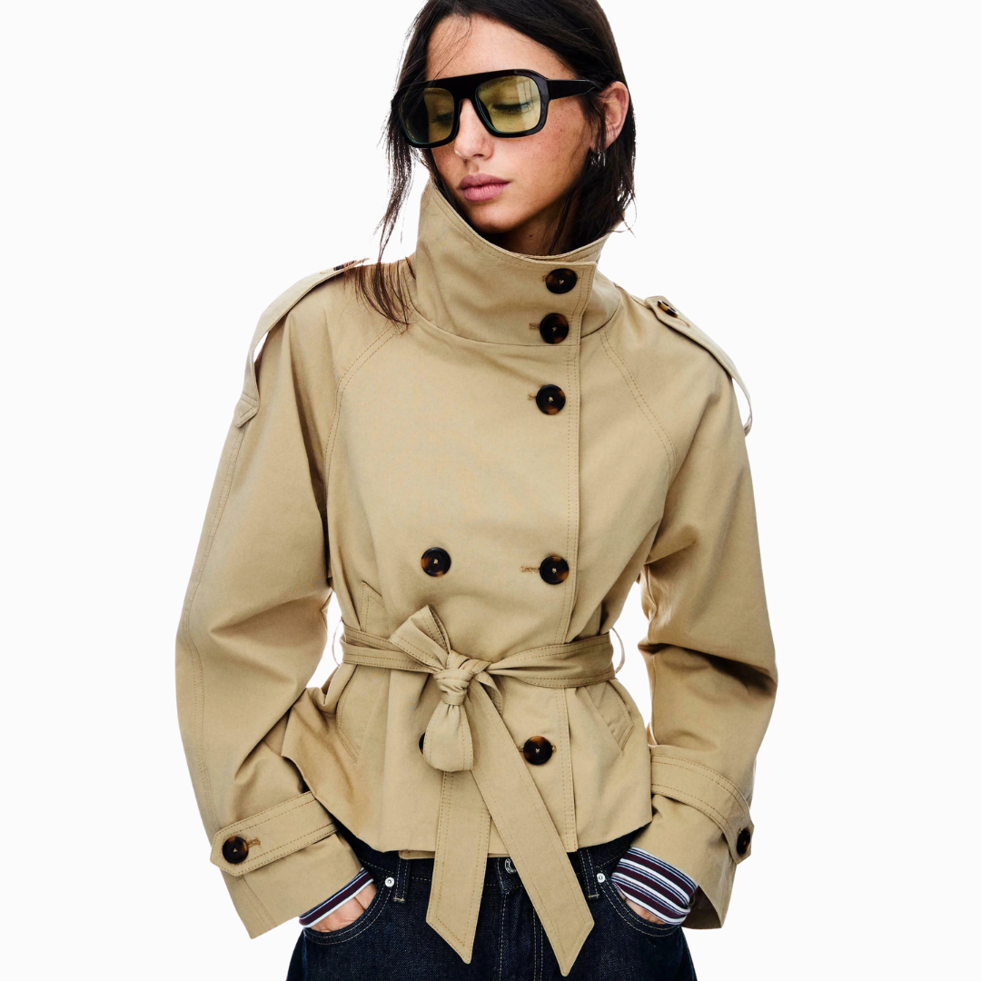 Cropped trench coat