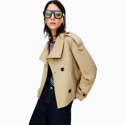 Cropped trench coat
