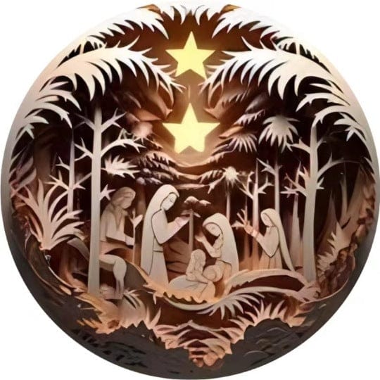 "Birth Of Christ" Disc Flat Ornaments For Christmas Tree Ornament