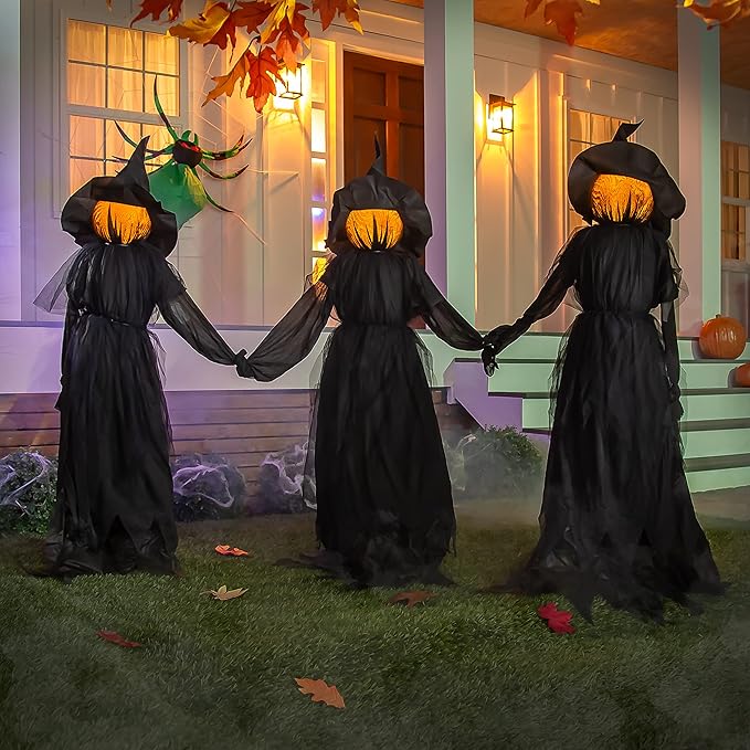 Lighted Witch Stakes Decoration