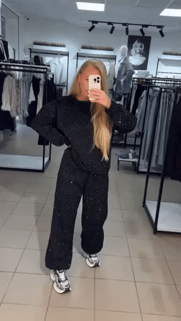 Sparkling Rhinestone Lounge Set